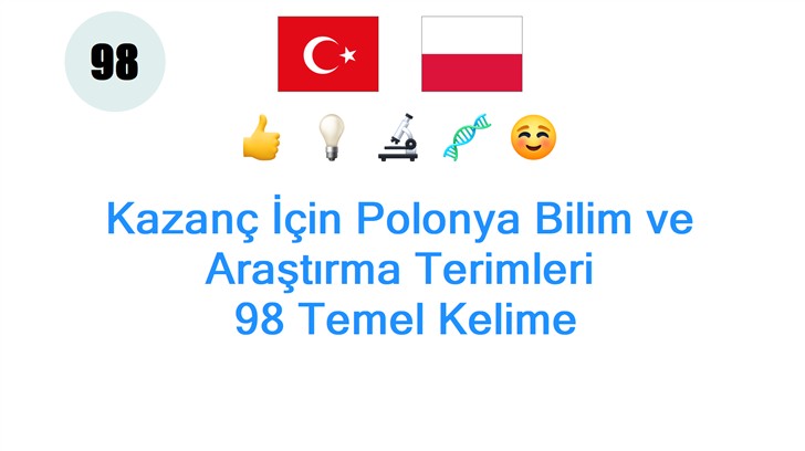 Kazanç İçin Polonya Bilim ve Araştırma Terimleri: 98 Temel Kelime